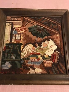 Gesticktes Bild Motiv Spitzweg Handgestickt 29,5 cm x 30 cm - Bild 1 von 12