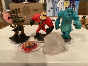 Disney Infinity Original Mr. Incredible Sully Sulley Jack Sparrow Starter figs - Picture 1 of 9