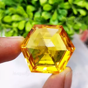57 CTS INCREÍBLE PIEDRA PRECIOSA SUELTA CITRINO AMARILLO FORMA HEXAGONAL - Imagen 1 de 6
