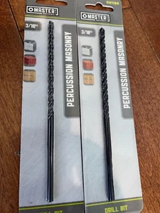 2 pack MASTER MECHANIC CARBIDE TIP Percussion Masonry Drill Bit 3/16" x 6” - Picture 1 of 1