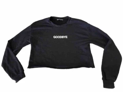 Sudadera Cuadrada Recortada Marca “Rock Rose Couture” Mensaje “Adiós” Talla M EE. UU. Foto 1 de 4