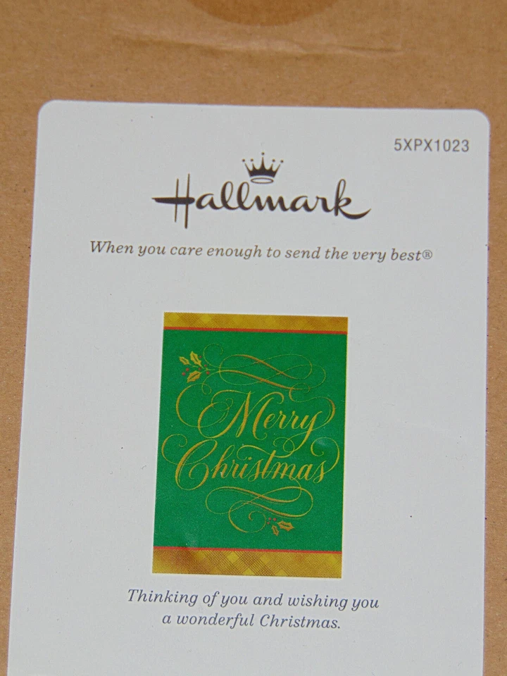 Hallmark Boxed Christmas Cards Green 5 inches .2 inches and Gold