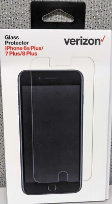 Protector de pantalla de vidrio templado Verizon para iPhone 8 Plus, 7 Plus, 6s Plus Foto 1 de 2