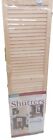 15 in. x 55 in. Louvered Shutters Pair Pine Wood Frame Unfinished Paintable NEW