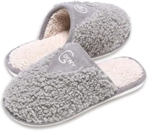 Cozy Fuzzy Slippers for Women Indoor and Outdoor Non Slip Memory Foam House Shoe - Picture 1 of 6