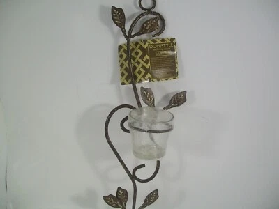 Aplique Metal Tea Luz Pared Piedra Decoración Hogar Domistyle Decoración Vela 15" Alto. Foto 1 de 4