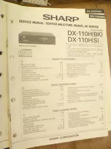 REPRODUCTOR DE CD SHARP DX-110H ORIGINAL Manual de Servicio - Imagen 1 de 1