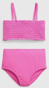 NWT Gap Girls Swimsuit Swim Smocked two piece pink Bikini Medium 8 - Picture 1 of 1