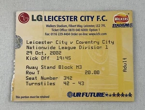 EFB 2002 10/29 Leicester City v Coventry City Football (Soccer) Ticket - Picture 1 of 2