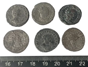 Authentic Ancient - Lot of 6 Ancient Roman Silvered Double Denarius coins 141 - Picture 1 of 2