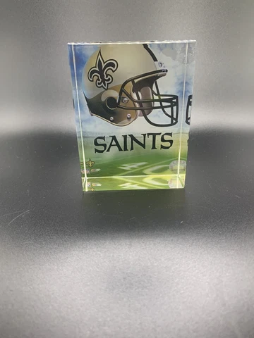 New Orleans Saints Glass Logo Paperweight  Read Description As Is Cover