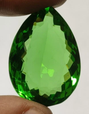 75.45 Ct. Green Peridot Pear Cut Faceted AAA+ Loose Gemstone for Ring & Pendant - Image 1 of 4
