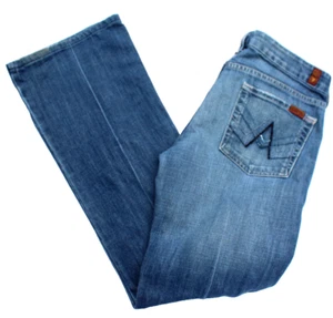 Jeans svasati 7 for All Mankind "A Pocket" lavaggio medio bootcut taglia 29 32 x 32 - Foto 1 di 13