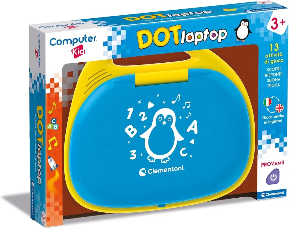 Clementoni 16425 Kid DOT Gioco Educativo Elettronico Parlante Laptop Portatile