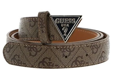 GUESS Noelle Not Adjustable Pant Belt W85 Gürtel Latte Logo braun - Bild 1 von 2