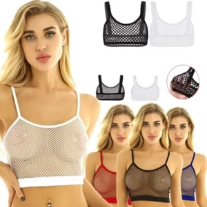 Sujetador de malla transparente para mujeres Prendas para el torso Rejilla transparente Bralette Lencería Camiseta sin mangas - Imagen 1 de 60