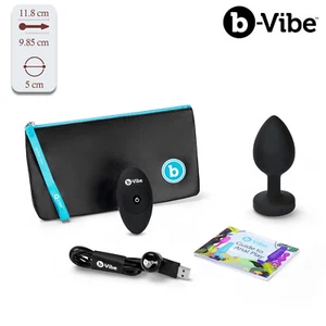 B-Vibe Vibrating Jewel Plug, XXL Black Buttplug - Plug Anale Vibrante Unisex 2XL - Foto 1 di 14