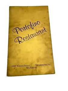 Portofino Ristorante Menu & Wine Philadelphia Pennsylvania PA Firmato Vintage - Foto 1 di 10