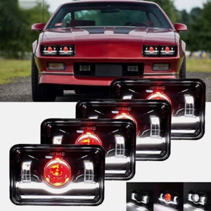 4X DOT 4x6'' LED Headlights Hi/Lo Beam DRL For 82-92 Chevrolet Camaro Iroc-Z Z28 - Picture 1 of 11