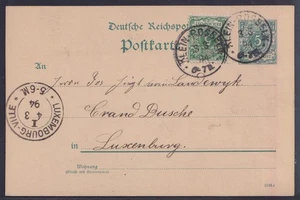 75531) KLEIN-ROSSELN Lothringen 1894 Postkarte nach Luxemburg - Picture 1 of 2