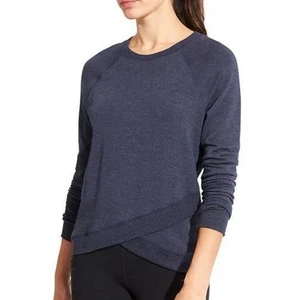 Athleta Criss Cross Sweatshirt Light Heather blue Size S GUC - Picture 1 of 14