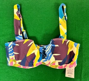 NEU Shade & Shore Damen Bügel Bikini Oberteil Tropical Floral Print Blau 34D - Bild 1 von 6