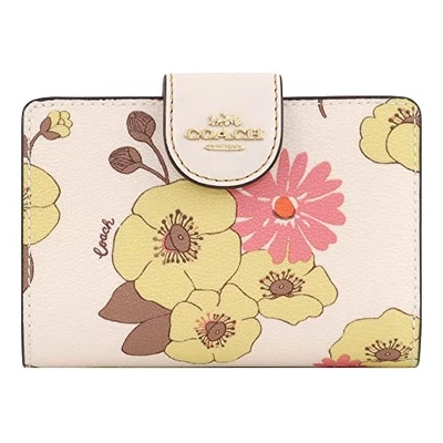 Coach CH734 Women's IMCAH Chalk Multi Floral Print Bi-fold Wallet (Chalk - Image 1 of 4