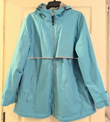 Charles River Ladies New Englander Rain Jacket Women's XL Reflective Blue EUC - Image 1 of 4