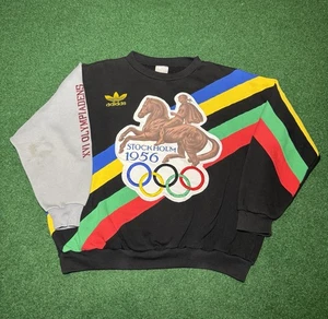 Sudadera vintage Adidas años 80 RARA Estocolmo 1956 Olympic Helsinki 30x28 XL - Imagen 1 de 8