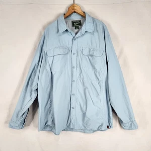 Woolrich Vented Fishing Shirt Long Sleeve Men's XL Blue Outdoor Utility Button - Picture 1 of 7
