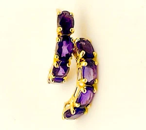 Pendientes de oro amarillo de 10K con piedras de amatista 2,1 gr - Imagen 1 de 6