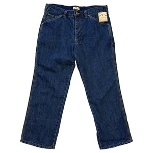 Blue Mountain Flannel Lined Jeans Mens 32x30 Blue Dark Wash Relaxed Denim - Picture 1 of 5