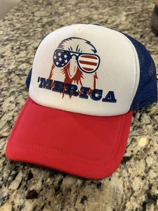 Sombrero Merica Eagle Trucker Malla Snapback América Espuma Frontal EE. UU. Rojo Blanco Azul  - Imagen 1 de 5