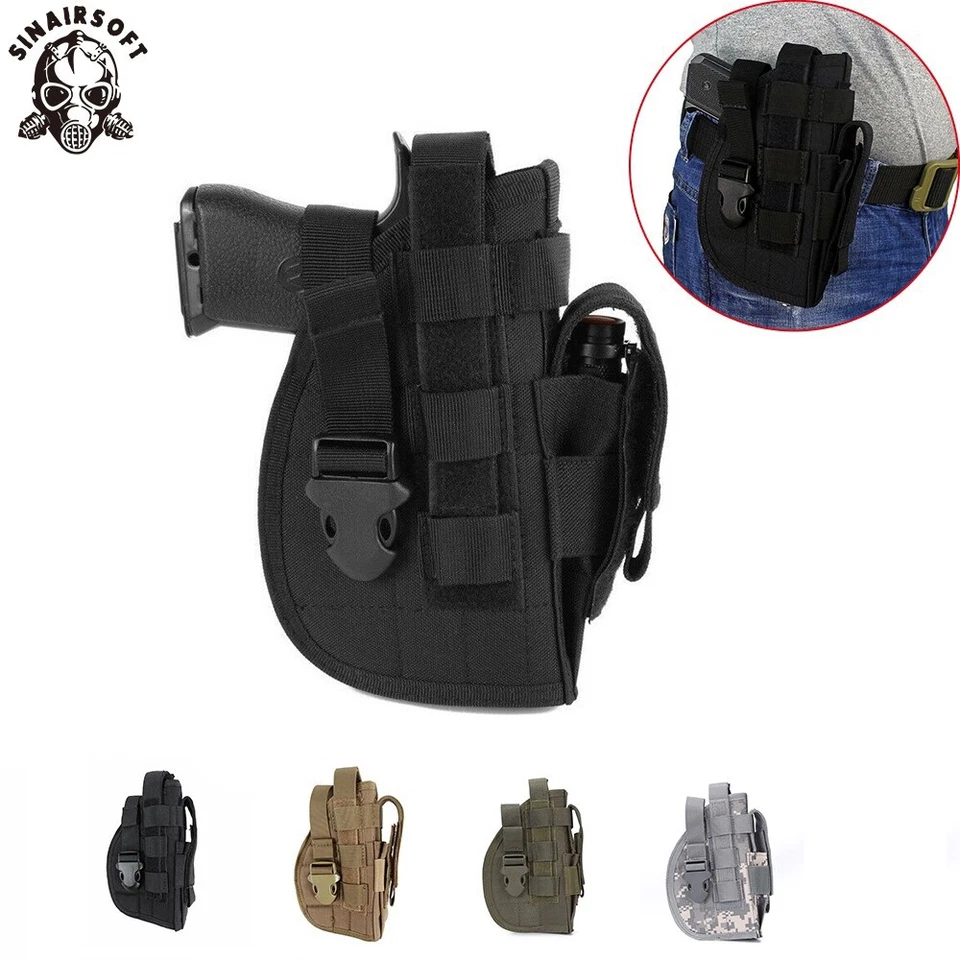 Tactical Pistol Gun Holster Molle Belt Modular Holster Right Handed w/ Mag Pouch - Image 1 of 4