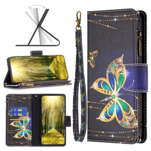 For OPPO A53S A81 A94 A74 A54 Lauxury Leather Zipper Purse Flip Card Phone Case - Picture 1 of 19