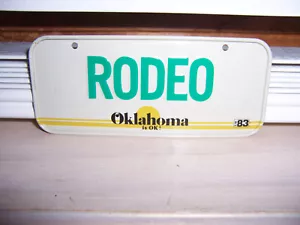 Cereal Premium Bicycle Bike License Plate RODEO Oklahoma Is OK 83 - Picture 1 of 10