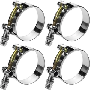 4 Pack 1.75" T-Bolt Hose Clamps, 304 Stainless Steel Turbo Intake Clamp, Working - Picture 1 of 12