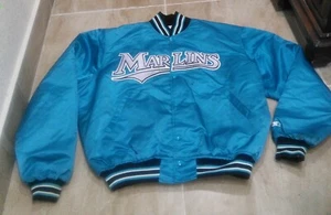Vintage 90s Starter x Florida Marlins Satin Jacket Diamond Collection Blue Gr. XL - Bild 1 von 11