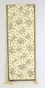 Christmas Angels Table Runner Ivory Canvas Cotton Fabric Gold Cherubs 72"x13" - Picture 1 of 5