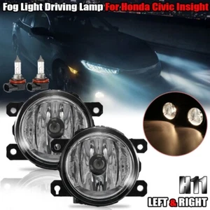 1Pair H11 LEFT+RIGHT Fog Lights Driving Lamp For Honda Insight Civic Si Sedan - Picture 1 of 9