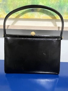 Coblentz Original Black Purse Bag Leather Purse Handbag Gold Clasp Vtg 50s 60s - Picture 1 of 7