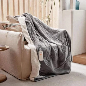 Electric Heated Blanket 50''x60'' Soft Plush, 4 Heat Levels, 3-Hour Auto Off - Picture 1 of 32