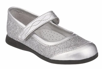Silver Glitter MaryJane Shoes by FootMates Little Girls Size 8 M - Image 1 of 4