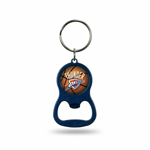 Oklahoma City Thunder Bottle Opener Keychain Team Color Metal Basketball Cover