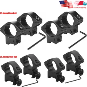 4pcs 25.4mm Scope Ring Mount 1 Inch Low Profile 11mm Dovetail /20mm Picatinny - Picture 1 of 13