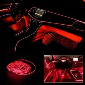 Lámpara de atmósfera decorativa interior de automóvil rojo tira de alambre accesorios de luz 2M - Imagen 1 de 12
