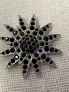 Chico’s Starburst Anstecknadel Brosche mit schwarzen Steinen mit Tasche - Bild 1 von 4