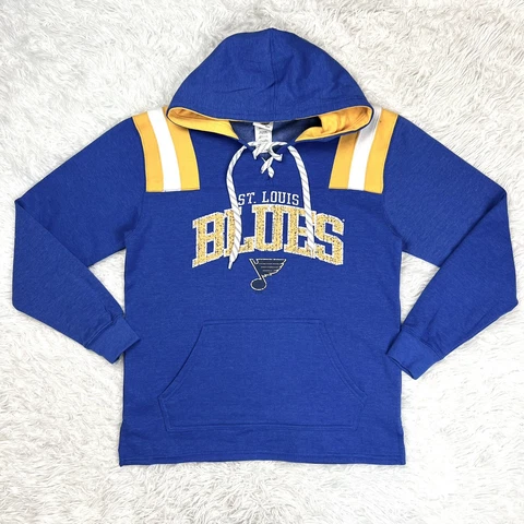 NHL St. Louis Blues Hoodie New DEFECT Pullover Sweatshirt Blue Mens Size Medium Cover