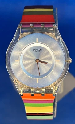 Vintage SWATCH SKIN 2015 PRETTY LADDER SFE107 Swiss Quartz Montre Watch UHR - Photo 1/4