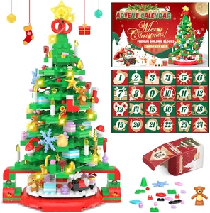 Advent Calendar 2024 Christmas Tree Building Set, 24 Boxes 593 PCS Countdown - Picture 1 of 12